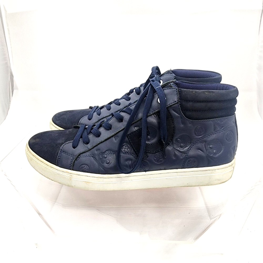 GFore Men 12 Debossed Quarter G Twilight Blue Leather Street Chukka Sneakers